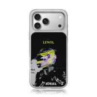 Lewis Hamilton F1 colorful helmet iPhone 17 Pro Max Electroplated Silver Case1
