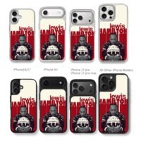 Lewis Hamilton F1 driver red helmet Chris Brown Phone Case Black Electroplated Silver For Iphone 11 To 17
