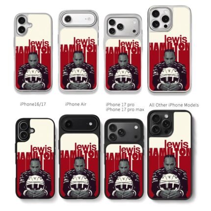 Lewis Hamilton F1 driver red helmet Chris Brown Phone Case Black Electroplated Silver For Iphone 11 To 17