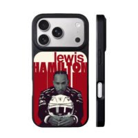 Lewis Hamilton F1 driver red helmet iPhone 17 Pro Max Black Case
