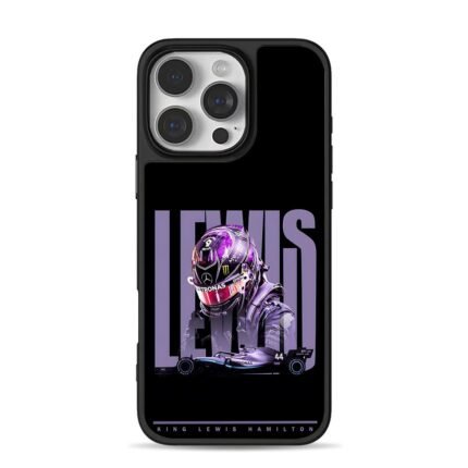 Lewis Hamilton F1 helmet racing car iPhone 16 Pro Max Black Case
