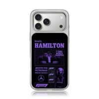 Lewis Hamilton F1 Mercedes AMG car iPhone 17 Pro Max Electroplated Silver Case1