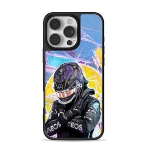 Lewis Hamilton F1 purple helmet art iPhone 16 Pro Max Black Case