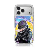 Lewis Hamilton F1 purple helmet art iPhone 17 Pro Max Electroplated Silver Case1