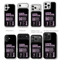 Lewis Hamilton F1 racing car stats Chris Brown Phone Case Black Electroplated Silver For Iphone 11 To 17