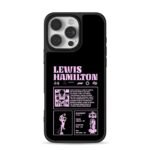 Lewis Hamilton F1 racing car stats iPhone 16 Pro Max Black Case