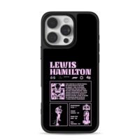 Lewis Hamilton F1 racing car stats iPhone 16 Pro Max Black Case