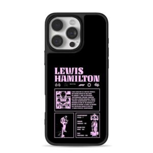 Lewis Hamilton F1 racing car stats iPhone 16 Pro Max Black Case