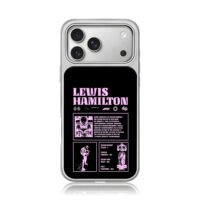 Lewis Hamilton F1 racing car stats iPhone 17 Pro Max Electroplated Silver Case1