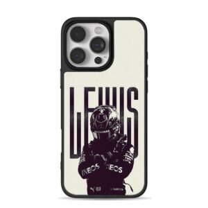 Lewis Hamilton F1 racing helmet art iPhone 16 Pro Max Black Case