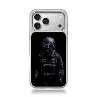 Lewis Hamilton Petronas F1 racer iPhone 17 Pro Max Electroplated Silver Case1