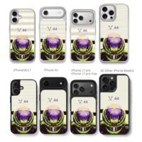 Lewis Hamilton44 F1 helmet Mercedes Chris Brown Phone Case Black Electroplated Silver For Iphone 11 To 17