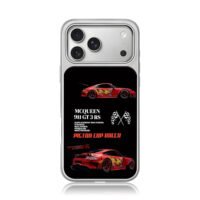 Lightning McQueen 911 GT3 RS flags iPhone 17 Pro Max Electroplated Silver Case1