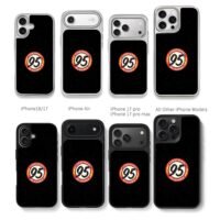 Lightning McQueen 95 racing emblem Chris Brown Phone Case Black Electroplated Silver For Iphone 11 To 17