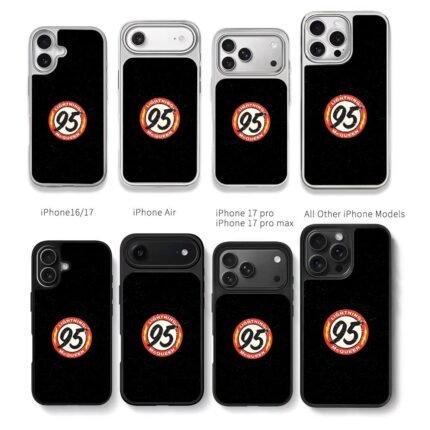Lightning McQueen 95 racing emblem Chris Brown Phone Case Black Electroplated Silver For Iphone 11 To 17