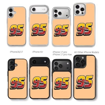 Lightning McQueen 95 red race car Chris Brown Phone Case Black Electroplated Silver For Iphone 11 To 17