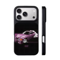 LikeHell purple BMW E36 burnout art iPhone 17 Pro Max Black Case