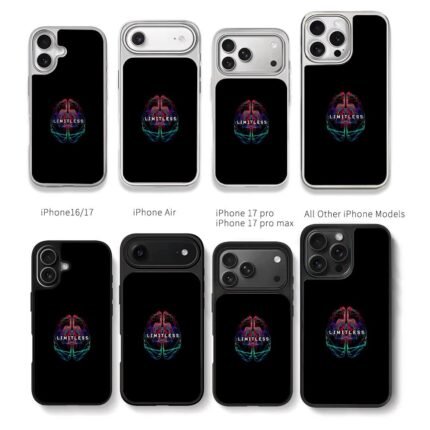 LIMITLESS over neon brain art Chris Brown Phone Case Black Electroplated Silver For Iphone 11 To 17