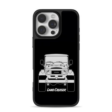 Line art Toyota Land Cruiser iPhone 16 Pro Max Black Case