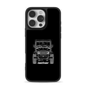 Line art Toyota Land Cruiser iPhone 16 Pro Max Black Case