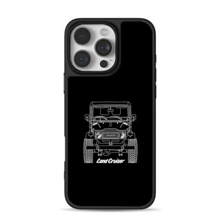 Line art Toyota Land Cruiser iPhone 16 Pro Max Black Case
