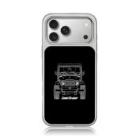 Line art Toyota Land Cruiser iPhone 17 Pro Max Electroplated Silver Case1