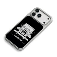Line art Toyota Land Cruiser iPhone 17 Pro Max Electroplated Silver Case2