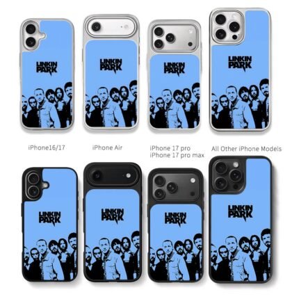 Linkin Park band member silhouettes Chris Brown Phone Case Black Electroplated Silver For Iphone 11 To 17