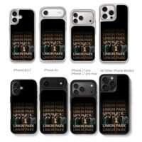 Linkin Park band repeated text Chris Brown Phone Case Black Electroplated Silver For Iphone 11 To 17