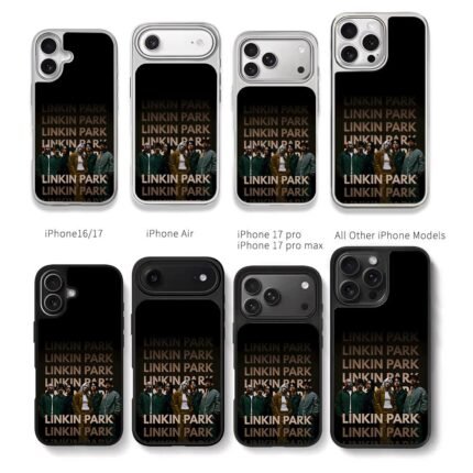 Linkin Park band repeated text Chris Brown Phone Case Black Electroplated Silver For Iphone 11 To 17