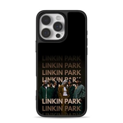 Linkin Park band repeated text iPhone 16 Pro Max Black Case
