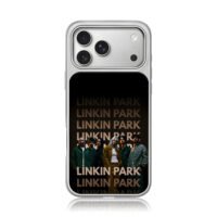 Linkin Park band repeated text iPhone 17 Pro Max Electroplated Silver Case1