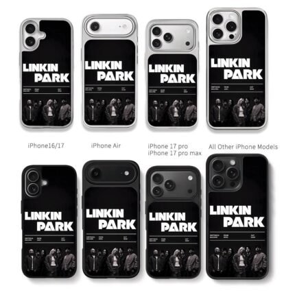 Linkin Park band single promo photo Chris Brown Phone Case Black Electroplated Silver For Iphone 11 To 17
