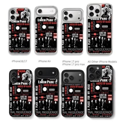 Linkin Park classic song poster art Chris Brown Phone Case Black Electroplated Silver For Iphone 11 To 17