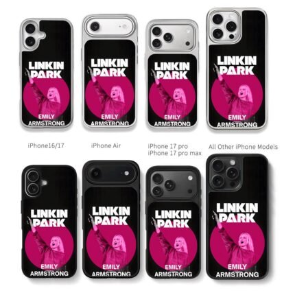 Linkin Park Emily Armstrong graphic Chris Brown Phone Case Black Electroplated Silver For Iphone 11 To 17