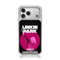 Linkin Park Emily Armstrong graphic iPhone 17 Pro Max Electroplated Silver Case1