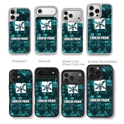 Linkin Park logo band photo collage Chris Brown Phone Case Black Electroplated Silver For Iphone 11 To 17