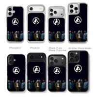 Linkin Park members with their logo Chris Brown Phone Case Black Electroplated Silver For Iphone 11 To 17