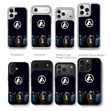 Linkin Park members with their logo Chris Brown Phone Case Black Electroplated Silver For Iphone 11 To 17