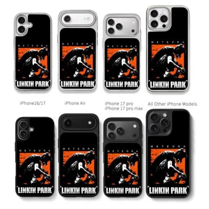 Linkin Park Meteora gas masked art Chris Brown Phone Case Black Electroplated Silver For Iphone 11 To 17