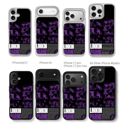 Linkin Park purple member portraits Chris Brown Phone Case Black Electroplated Silver For Iphone 11 To 17