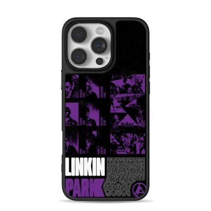 Linkin Park purple member portraits iPhone 16 Pro Max Black Case