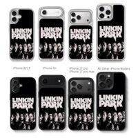 Linkin Park stylized band portrait art Chris Brown Phone Case Black Electroplated Silver For Iphone 11 To 17