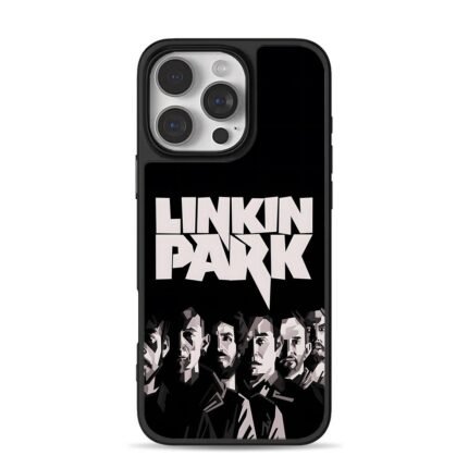 Linkin Park stylized band portrait art iPhone 16 Pro Max Black Case