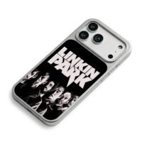 Linkin Park stylized band portrait art iPhone 17 Pro Max Electroplated Silver Case2
