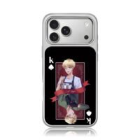 Loid Forger spade K anime card art iPhone 17 Pro Max Electroplated Silver Case1