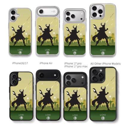 Loki silhouette scepter sunset city Chris Brown Phone Case Black Electroplated Silver For Iphone 11 To 17