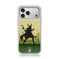 Loki silhouette scepter sunset city iPhone 17 Pro Max Electroplated Silver Case1