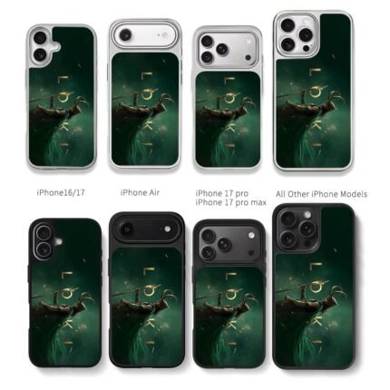 Loki with spear golden text green Chris Brown Phone Case Black Electroplated Silver For Iphone 11 To 17