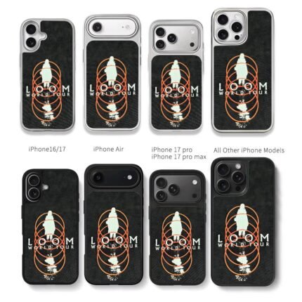 LoomWorldTourSilhouetteOrangeRings Chris Brown Phone Case Black Electroplated Silver For Iphone 11 To 17